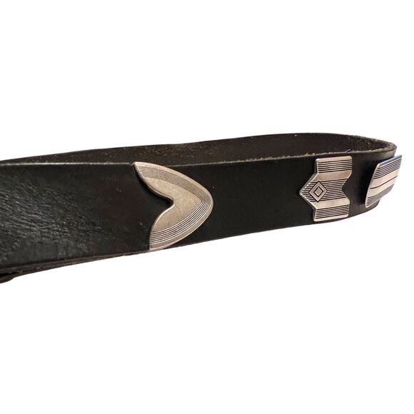 Urban Outfitters Leather Belt Black with Silver Hardware Unisex Small/Medium - Picture 6 of 13